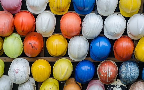 Collection of Construction Safety Helmets