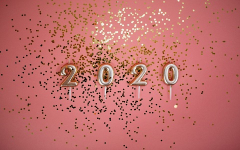 2020 Candles with Confetti - Photo courtesy of Pexels
